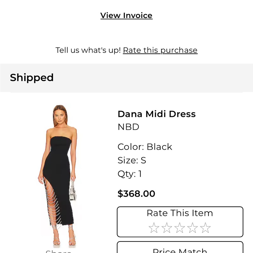NBD Black Strapless Midi Dress